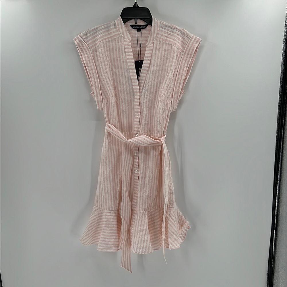 Veronica Beard Pink Mock Neck Sundress